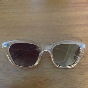 Le Specs Pinkish Transparent Wannabae Sunglasses